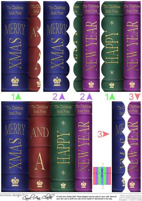 Merry Christmas Books Scallop Edge Side Stacker