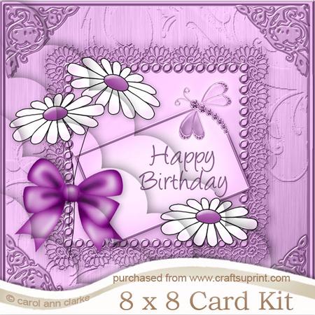 8 x 8 Daisies Birthday Kit with Scalloped Corners