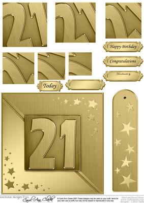 21st Metallic Age Quick Card with Twisted Pyramage