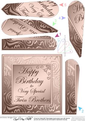 Twin Brothers Birthday Fan Pyramage Topper