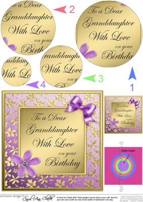 Floral Elegance Granddaughter Birthday Circle Pyramage Toppe