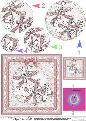 Dreamy Dragonflies Quick Card with Circle Pyramage Topper