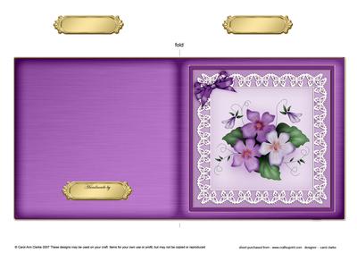 Pretty Viola Cut and Fold Card
