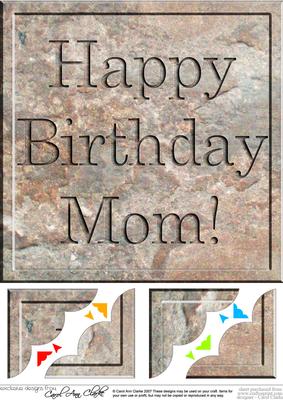 8 x 8 Birthday Mom Set in Stone Scalloped Corner Topper