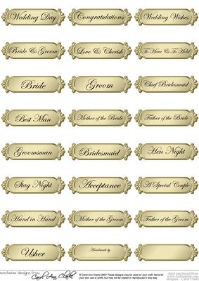 Metallic Wedding Greetings Text Plates