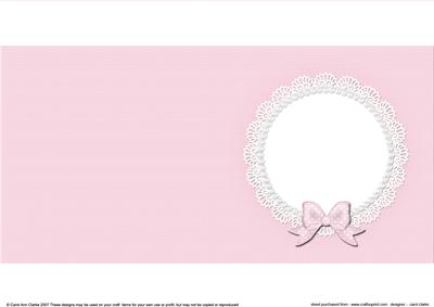 Square Pearls and Lace Card Front or Insert