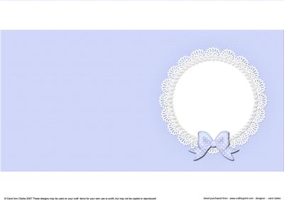 Square Pearls and Lace Card Front or Insert