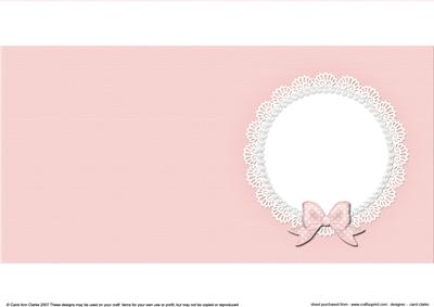 Square Pearls and Lace Card Front or Insert