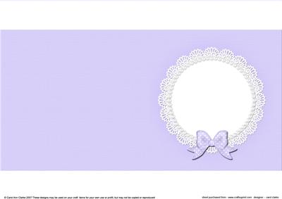 Square Pearls and Lace Card Front or Insert