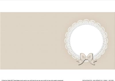 Square Pearls and Lace Card Front or Insert
