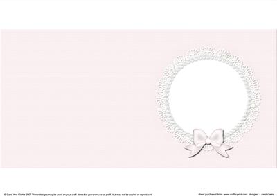 Square Pearls and Lace Card Front or Insert