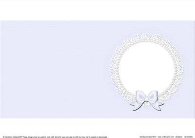 Square Pearls and Lace Card Front or Insert