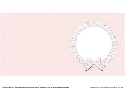 Square Pearls and Lace Card Front or Insert