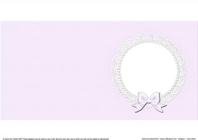 Square Pearls and Lace Card Front or Insert