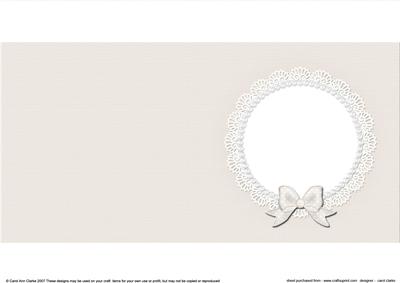 Square Pearls and Lace Card Front or Insert