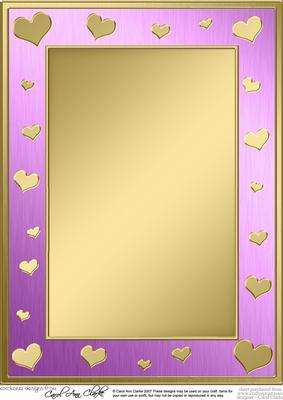 A4 Metallic Romantic Hearts Plain Card Base