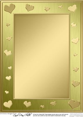 A4 Metallic Romantic Hearts Plain Card Base