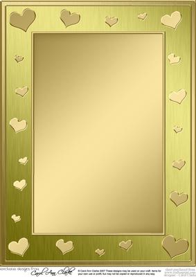 A4 Metallic Romantic Hearts Plain Card Base