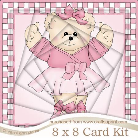 8 x 8 Ballerina Teddy Twisted Tunnel Card Kit