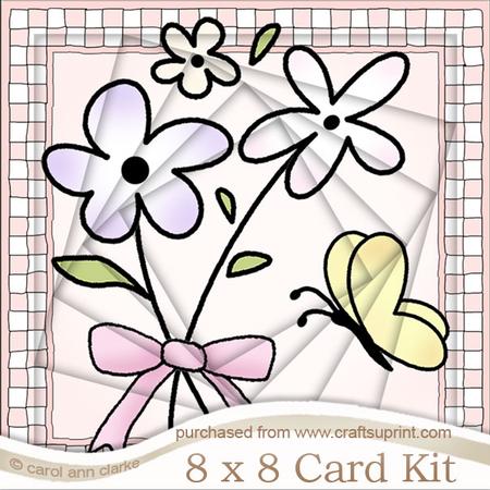 8 x 8 Flowers and Butterfly Twisted Tunnel Card Kit
