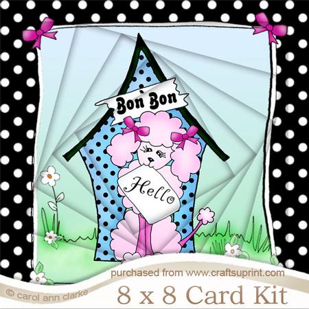 8 x 8 Cute Poodle Twisted Tunnel Card Kit