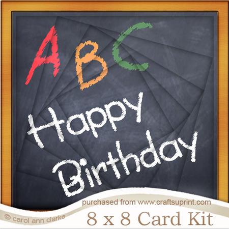 8 x 8 Birthday Blackboard Twisted Tunnel Card Kit