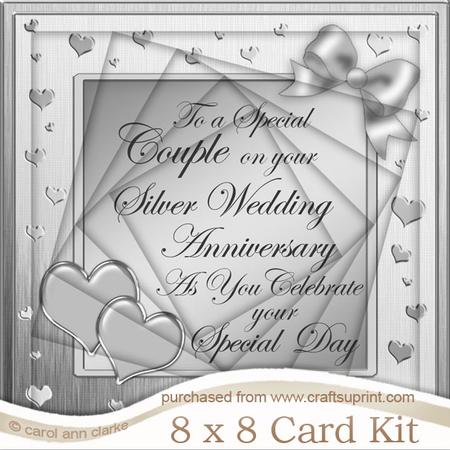 8 x 8 Silver Wedding Anniversary Twisted Tunnel Card Kit