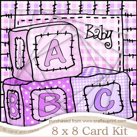 8 x 8 Baby Girl Blocks Twisted Tunnel Card Kit