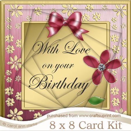8 x 8 Floral Elegance Birthday Twisted Tunnel Card Kit