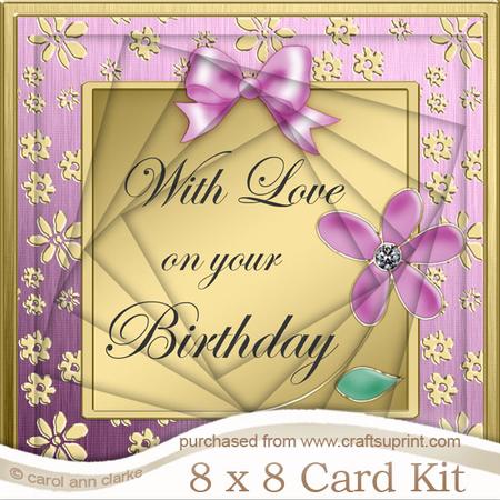 8 x 8 Floral Elegance Birthday Twisted Tunnel Card Kit