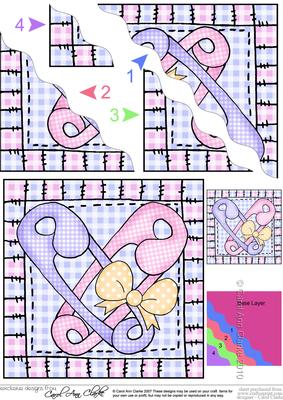 Baby Boy Girl Nappy Pins Wavy Corner Side Stacker Topper