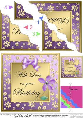 Floral Elegance Birthday Wavy Corner Side Stacker Topper