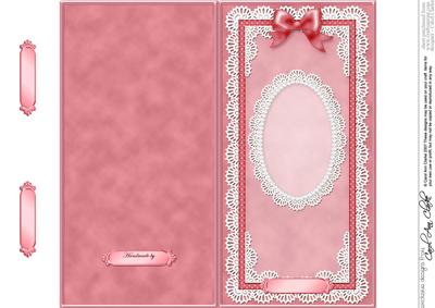 Dl Pearls, Lace and Ribbon Plain Card Base