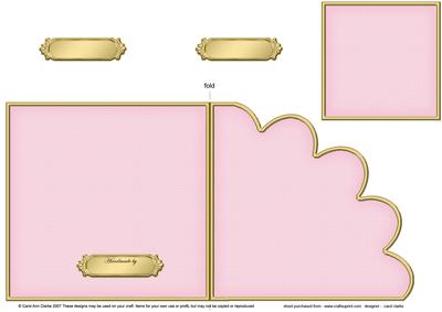 Cut and Fold Shell Corner Card Plain Card Base