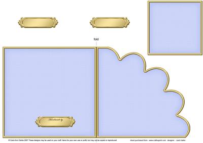 Cut and Fold Shell Corner Card Plain Card Base