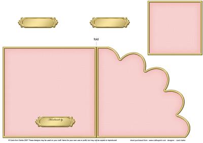 Cut and Fold Shell Corner Card Plain Card Base