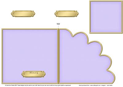 Cut and Fold Shell Corner Card Plain Card Base