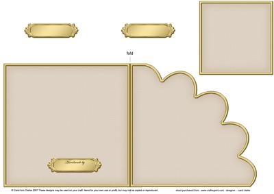 Cut and Fold Shell Corner Card Plain Card Base