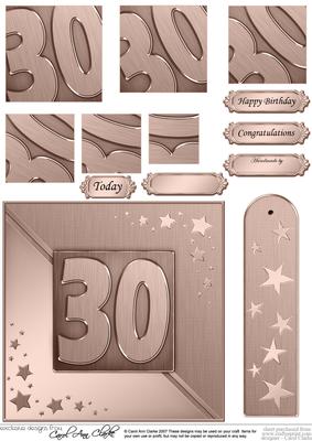 30th Metallic Age Quick Card with Twisted Pyramage