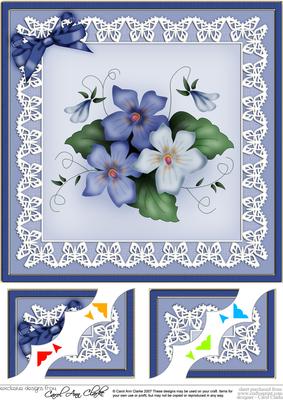 8 x 8 Pretty Viola Scalloped Corner Topper