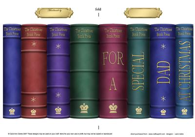 Dad Merry Christmas Books Shaped Card