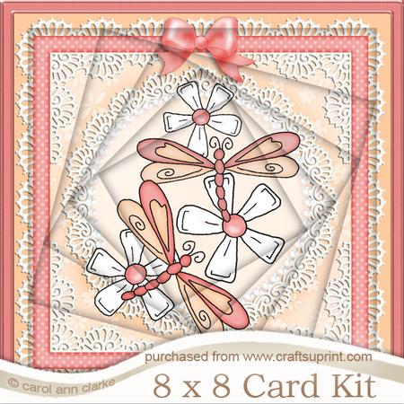 8 x 8 Dreamy Dragonflies Twisted Tunnel Card Kit