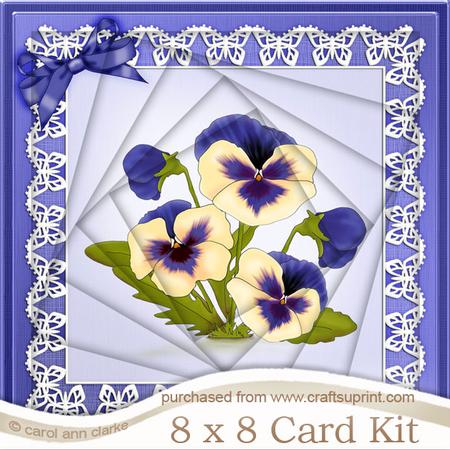 8 x 8 Pansy on Butterfly Lace Twisted Tunnel Card Kit
