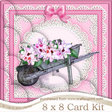 8 x 8 Flower Filled Wheelbarrow Kit with Scalloped Corners