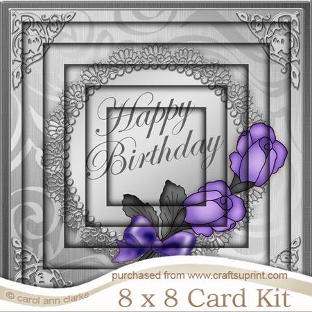 8 x 8 Roses and Metallic Lace Tunnel Card Kit