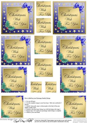 Elegant Christmas Greeting Pyramage Sheet