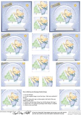 Baby's First Christmas Snowglobe Pyramage Sheet