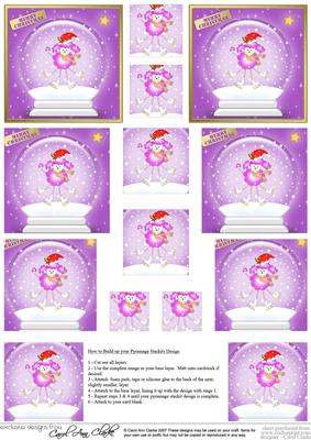 Cute Xmas Poodle Snowglobe Pyramage Sheet