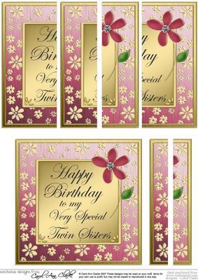 To My Twin Sisters Birthday Side Stacker Topper