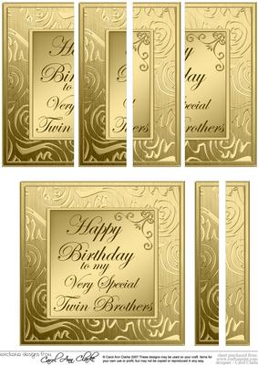 To My Twin Brothers Birthday Side Stacker Topper